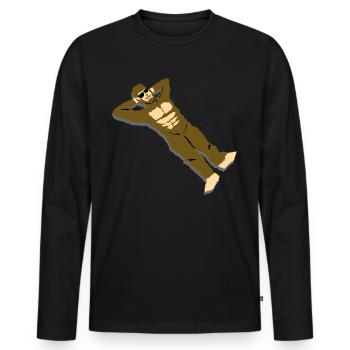 Bigfoot is located on the beach - Men's Premium Organic Long Sleeve Shirt - black - Front - Nico (187cm)
