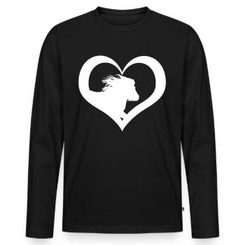 Shetland Pony Heart Pony Shetty - T-shirt manches longues Premium bio Homme - noir - Devant - Nico (187cm)