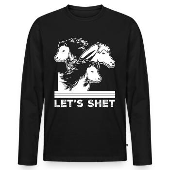 Shetlandpony Reiten Pferde Shetty - Männer Premium Bio Langarmshirt - Schwarz - Vorne - Nico (187cm)