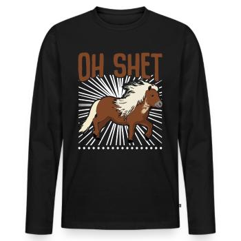 Shetlandpony Shetty Shetland Pony - Männer Premium Bio Langarmshirt - Schwarz - Vorne - Nico (187cm)