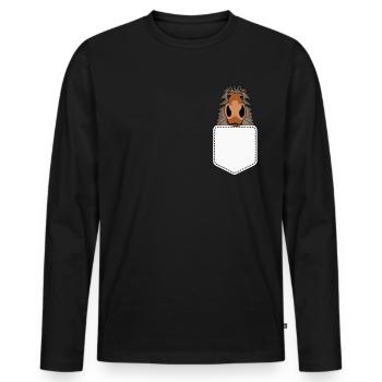 Shetland Pony Riding Shetland Pony Shetty - Men's Premium Organic Long Sleeve Shirt - black - Front - Nico (187cm)