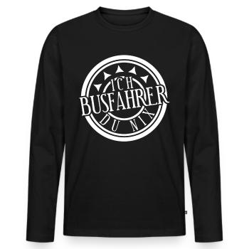 Busfahrer Spruch Linienbus - Männer Premium Bio Langarmshirt - Schwarz - Vorne - Nico (187cm)