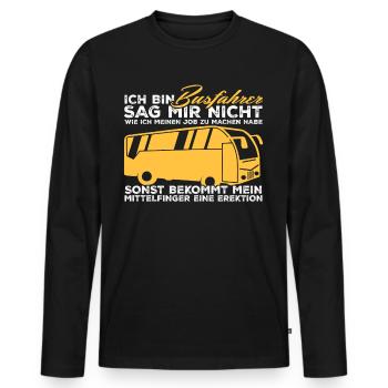 Busfahrer Bus Linienbus - Männer Premium Bio Langarmshirt - Schwarz - Vorne - Nico (187cm)