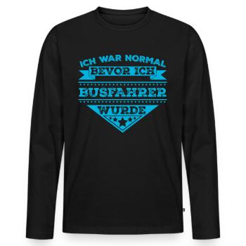 Linienbus Busfahrer Bus - Männer Premium Bio Langarmshirt - Schwarz - Vorne - Nico (187cm)