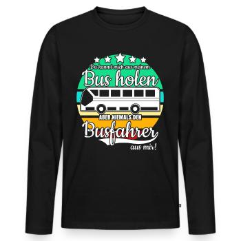 Linienbus Bus Busfahrer - Männer Premium Bio Langarmshirt - Schwarz - Vorne - Nico (187cm)