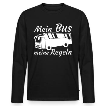 Busfahrerin Busfahrer Linienbus - Männer Premium Bio Langarmshirt - Schwarz - Vorne - Nico (187cm)