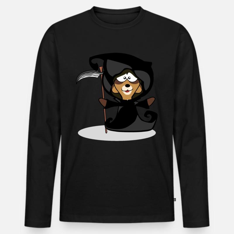 Meerkat Reaper - Männer Premium Bio Langarmshirt - Schwarz
