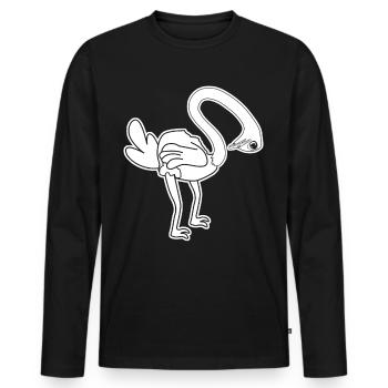 Drôle d’autruche - T-shirt manches longues Premium bio Homme - noir - Devant - Nico (187cm)