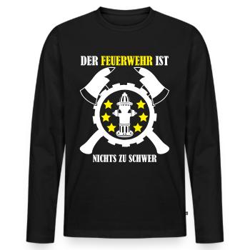 Jugendfeuerwehr Reim Feuerwehr - Männer Premium Bio Langarmshirt - Schwarz - Vorne - Nico (187cm)