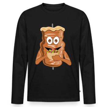 Döner fat kebab skewer kebab - T-shirt manches longues Premium bio Homme - noir - Devant - Nico (187cm)