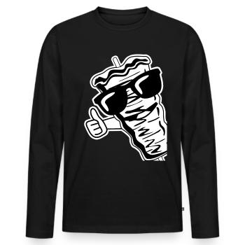 Doner kebab lunettes de soleil kebab brochette - T-shirt manches longues Premium bio Homme - noir - Devant - Nico (187cm)