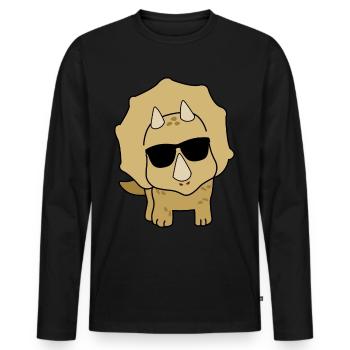 Dino drôle de dinosaure - T-shirt manches longues Premium bio Homme - noir - Devant - Nico (187cm)