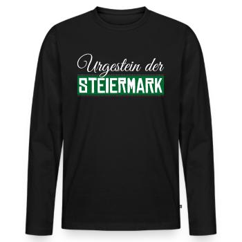 Steiermark - Männer Premium Bio Langarmshirt - Schwarz - Vorne - Nico (187cm)