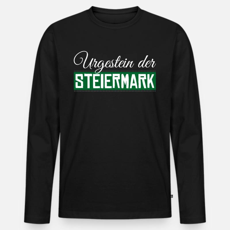 Steiermark - Männer Premium Bio Langarmshirt - Schwarz