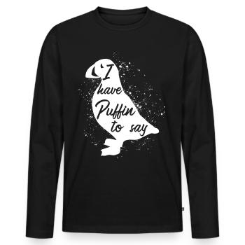 Puffin Papageientaucher - Männer Premium Bio Langarmshirt - Schwarz - Vorne - Nico (187cm)