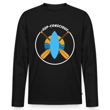 Stand Up Paddling SUP Board - Men's Premium Organic Long Sleeve Shirt - black - Front - Nico (187cm)