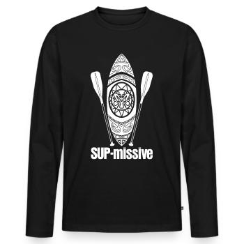 Stand Up Paddling SUP - Männer Premium Bio Langarmshirt - Schwarz - Vorne - Nico (187cm)