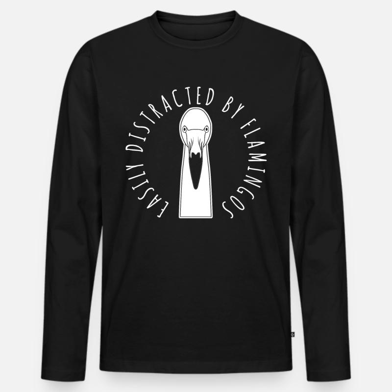 Flamingo Flamingos Spruch - Männer Premium Bio Langarmshirt - Schwarz