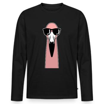 Lunettes de soleil Flamingo Flamants roses - T-shirt manches longues Premium bio Homme - noir - Devant - Nico (187cm)