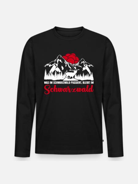 Schwarzwald Wandern Bollenhut - Männer Premium Bio Langarmshirt - Schwarz