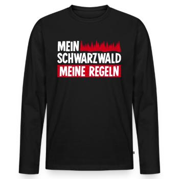 Schwarzwald Schwarzwälder - Männer Premium Bio Langarmshirt - Schwarz - Vorne - Nico (187cm)