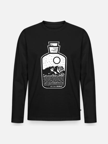 Zugspitze Bergwanderung - Männer Premium Bio Langarmshirt - Schwarz