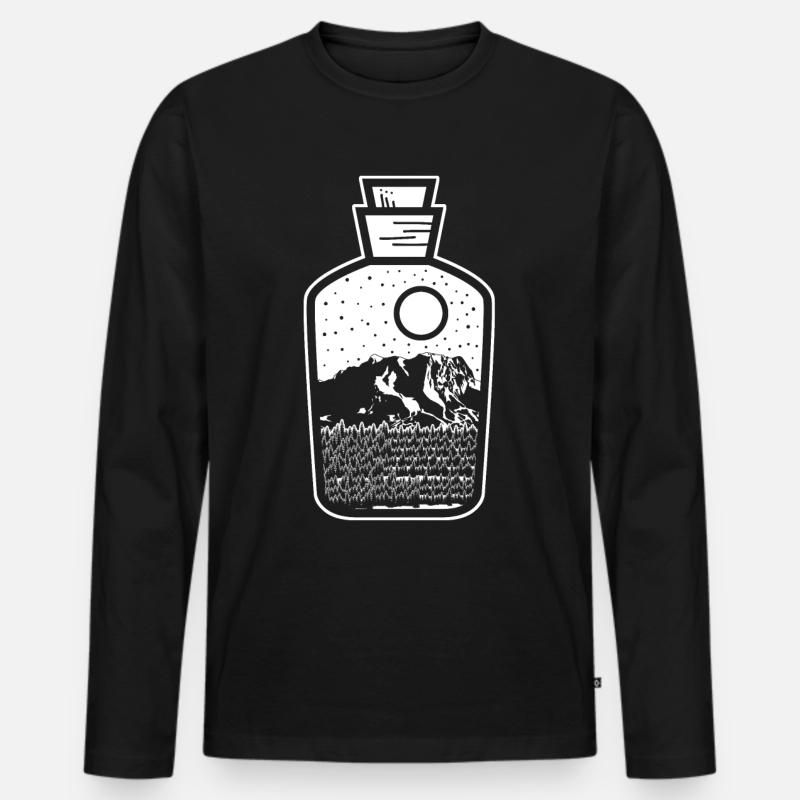 Zugspitze Bergwanderung - Männer Premium Bio Langarmshirt - Schwarz