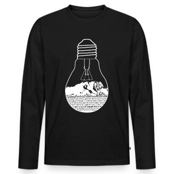 Zugspitze in light bulb mountaineering - Men's Premium Organic Long Sleeve Shirt - black - Front - Nico (187cm)