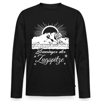 Zugspitze Sonnenaufgang - Männer Premium Bio Langarmshirt - Schwarz - Vorne - Nico (187cm)