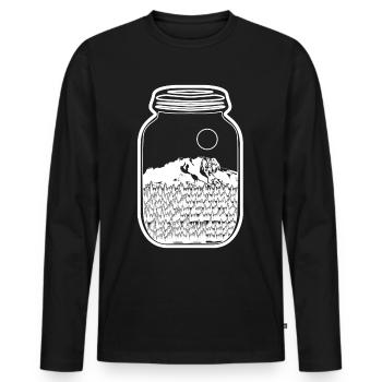 Zugspitze in a glass Mountaineering Hiking - Men's Premium Organic Long Sleeve Shirt - black - Front - Nico (187cm)