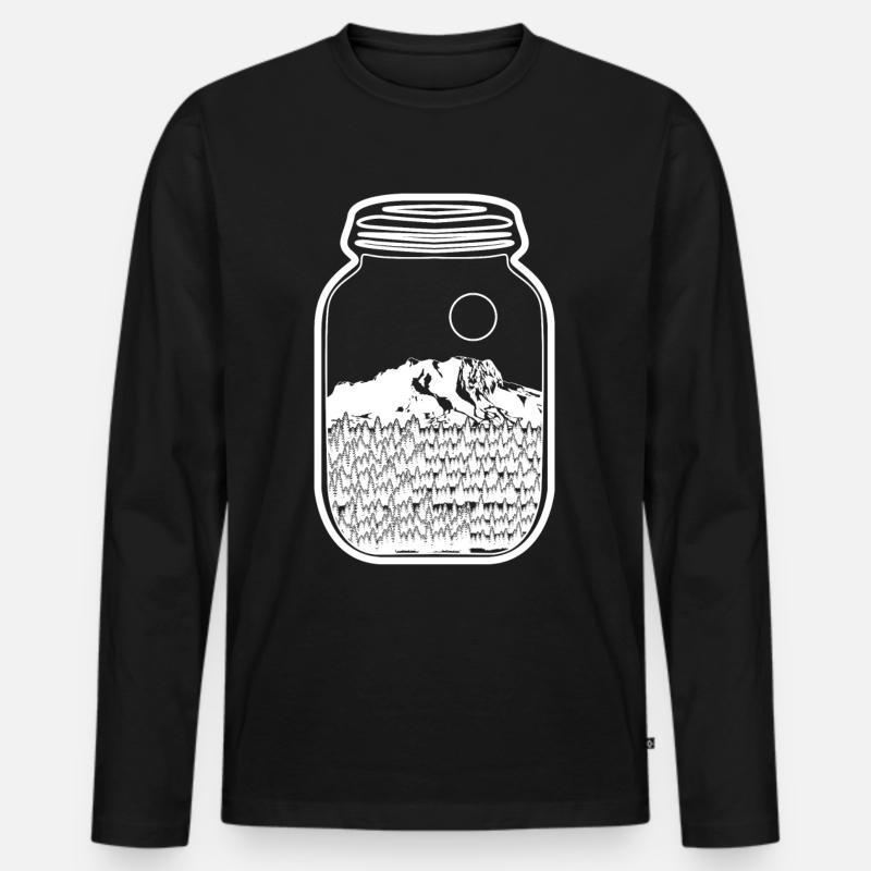 Zugspitze im Glas Bergsteigen Wandern - Männer Premium Bio Langarmshirt - Schwarz