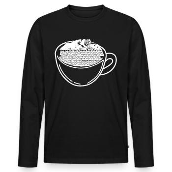 Zugspitze and coffee - Men's Premium Organic Long Sleeve Shirt - black - Front - Nico (187cm)