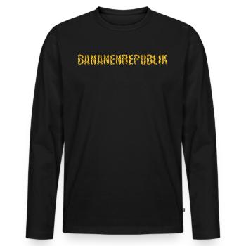 Bananenrepublik Bananen - Männer Premium Bio Langarmshirt - Schwarz - Vorne - Nico (187cm)