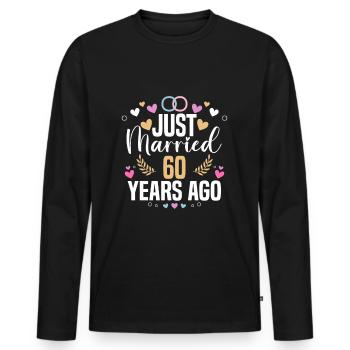 I Have Been Married For 60 Years Nothing Scares Me - Men's Premium Organic Long Sleeve Shirt - black - Front - Nico (187cm)