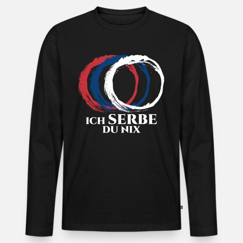 Serbien serbische Flagge Serbe - Männer Premium Bio Langarmshirt - Schwarz
