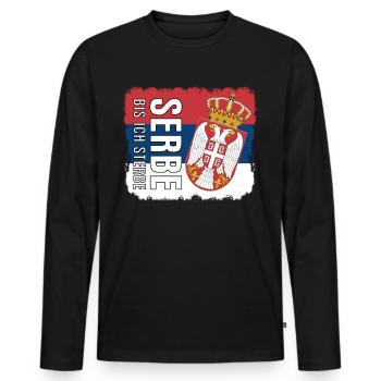 serbische Flagge Serbien Spruch Serbe - Männer Premium Bio Langarmshirt - Schwarz - Vorne - Nico (187cm)