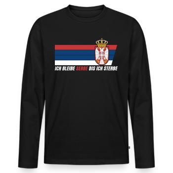 Serbe serbische Flagge Balkan Serbien - Männer Premium Bio Langarmshirt - Schwarz - Vorne - Nico (187cm)