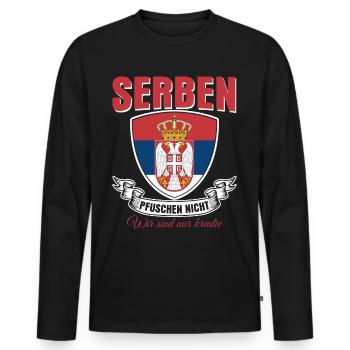 Serbie Drapeau serbe - T-shirt manches longues Premium bio Homme - noir - Devant - Nico (187cm)