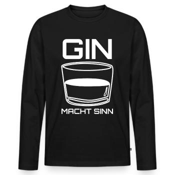 Gin macht Sinn - Männer Premium Bio Langarmshirt - Schwarz - Vorne - Nico (187cm)