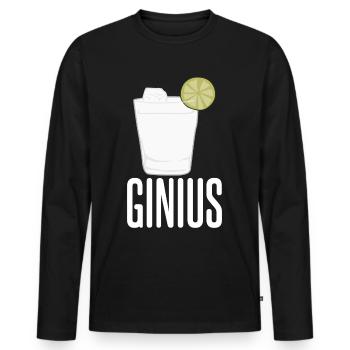 Gin - Ginius - Männer Premium Bio Langarmshirt - Schwarz - Vorne - Nico (187cm)