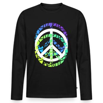 Pacifisme Paix Mondiale Paix Sympol - T-shirt manches longues Premium bio Homme - noir - Devant - Nico (187cm)