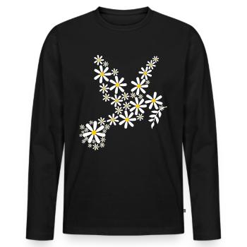 Colombe de la paix Symposium pour la paix - T-shirt manches longues Premium bio Homme - noir - Devant - Nico (187cm)