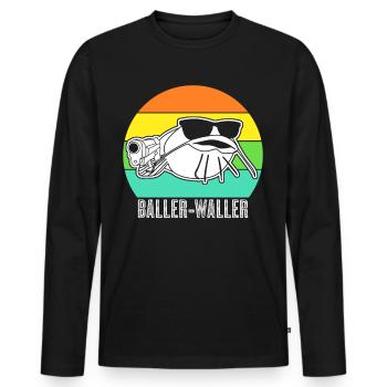 Pêche au poisson-chat Pêche à la ligne Pêcheurs - T-shirt manches longues Premium bio Homme - noir - Devant - Nico (187cm)