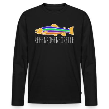 Angeln Regenbogenforelle Angel Angler - Männer Premium Bio Langarmshirt - Schwarz - Vorne - Nico (187cm)