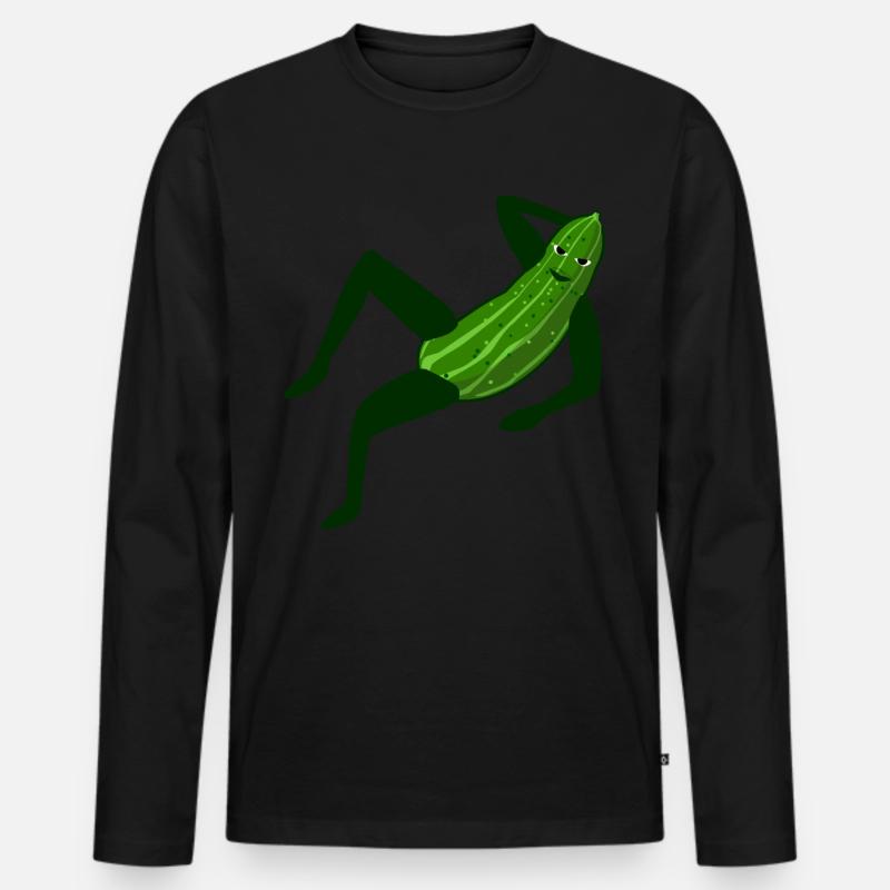 Gurken Model modische Gurke - Männer Premium Bio Langarmshirt - Schwarz