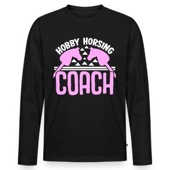 Hobby Horse Riding Hobbyhorse - Men's Premium Organic Long Sleeve Shirt - black - Front - Nico (187cm)