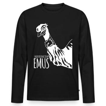 Emu Australia Holidays with Emus - Men's Premium Organic Long Sleeve Shirt - black - Front - Nico (187cm)