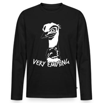 Emu Funny Emus - Men's Premium Organic Long Sleeve Shirt - black - Front - Nico (187cm)