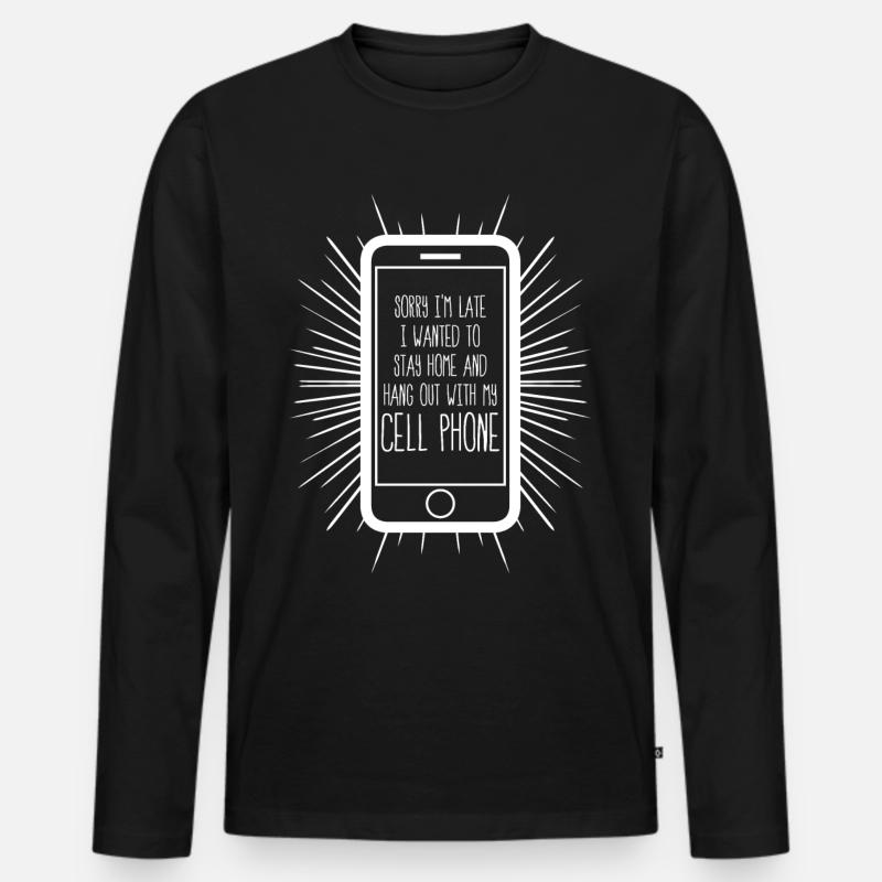 Cellphone - Männer Premium Bio Langarmshirt - Schwarz