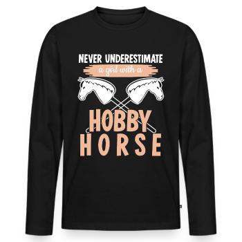 Hobbyhorse Girl Hobby Horse - Men's Premium Organic Long Sleeve Shirt - black - Front - Nico (187cm)